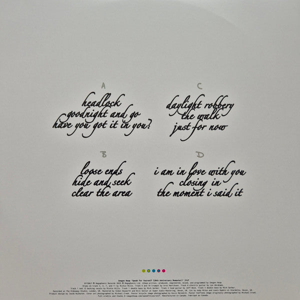 Imogen Heap : Speak For Yourself (2xLP, Album, Ltd, RE, RM, 20t)