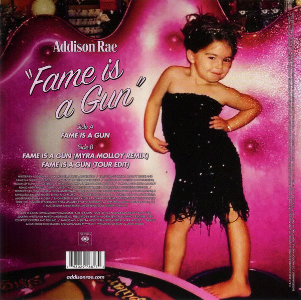 Addison Rae : Fame Is A Gun (7", Single, Ltd, Pur)