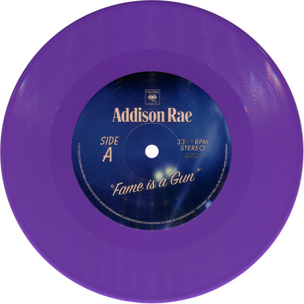 Addison Rae : Fame Is A Gun (7", Single, Ltd, Pur)