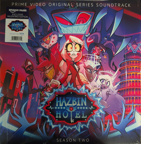 Hazbin Hotel Season Two (Original Soundtrack) vinyl LP front cover, sealed, with Valentino Edition hype sticker