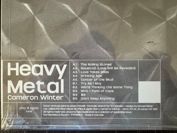 Cameron Winter : Heavy Metal (LP, Album, Ltd, Blu)