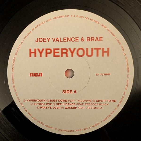 Joey Valence & Brae : Hyperyouth (LP, Album)