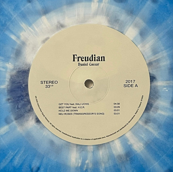 Daniel Caesar Freudian "Blue Shore" vinyl side A label close-up
