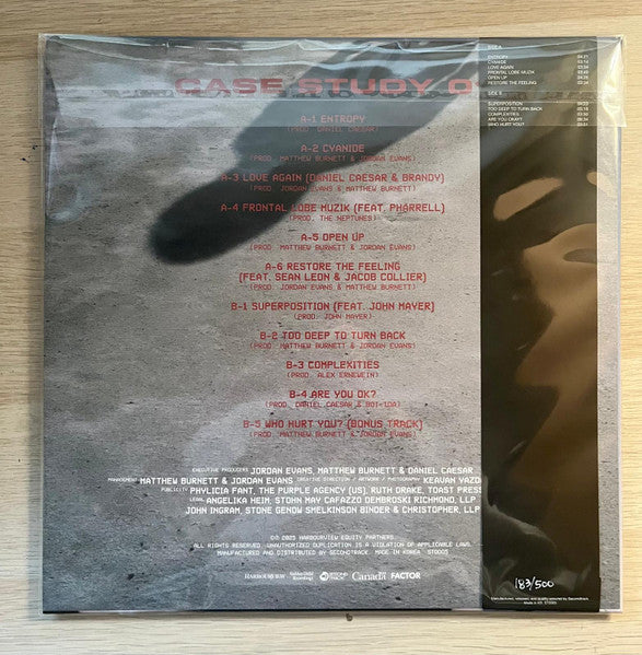 Daniel Caesar Case Study 01 vinyl LP back cover with tracklist, sealed