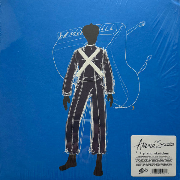 Andre 3000 7 Piano Sketches 10" vinyl EP front cover with hype sticker