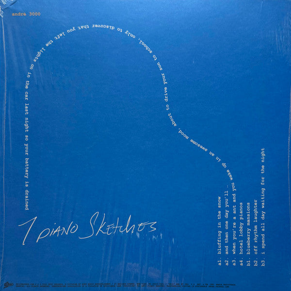 Andre 3000 7 Piano Sketches 10" vinyl EP back cover, sealed