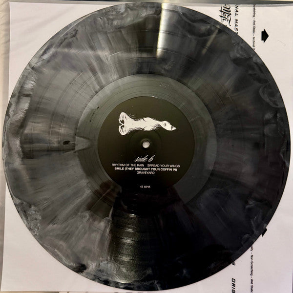 Kno Death Is Silent grey marble hand-pour vinyl record, side A