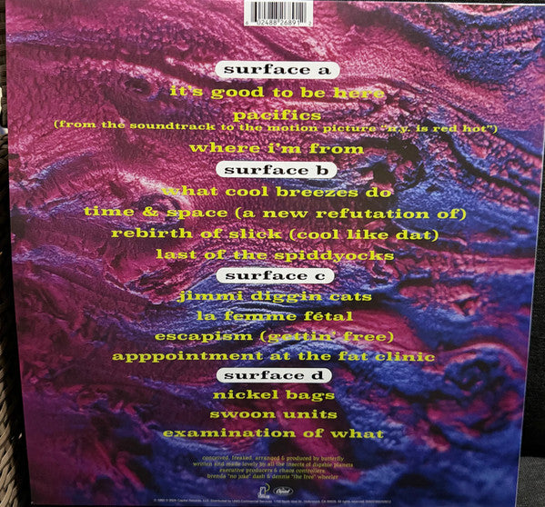 Digable Planets Reachin' (A New Refutation Of Time And Space) vinyl 2LP back cover with tracklist