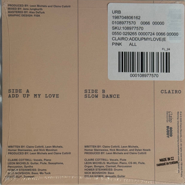 Clairo (2) : Add Up My Love / Slow Dance (7", Single, Ltd, Pin)