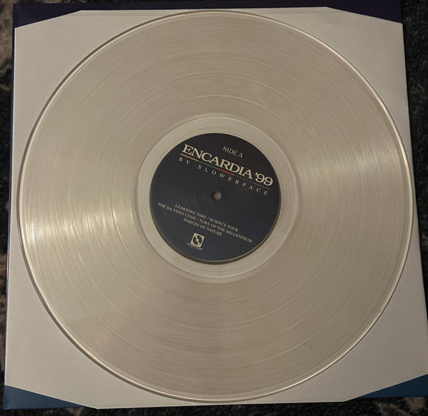 slowerpace 音楽 Encardia '99 (Music Library) limited edition clear vinyl LP, side A label