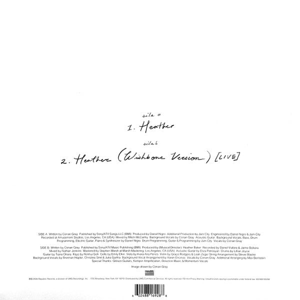 Conan Gray : Heather (12", Single, Ltd, Sky)