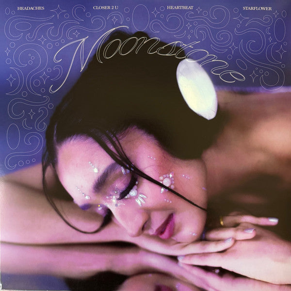 Raveena Moonstone EP vinyl LP printed lyric insert, first side