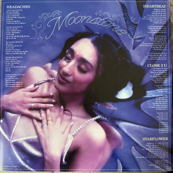 Raveena Moonstone EP vinyl LP printed lyric insert, second side