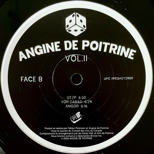 Angine De Poitrine Vol. II limited edition 180g vinyl LP Face B label
