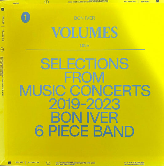 Bon Iver : Volumes One (Selections From Music Concerts 2019-2023 Bon Iver 6 Piece Band) (LP, Comp, Ltd, Yel)