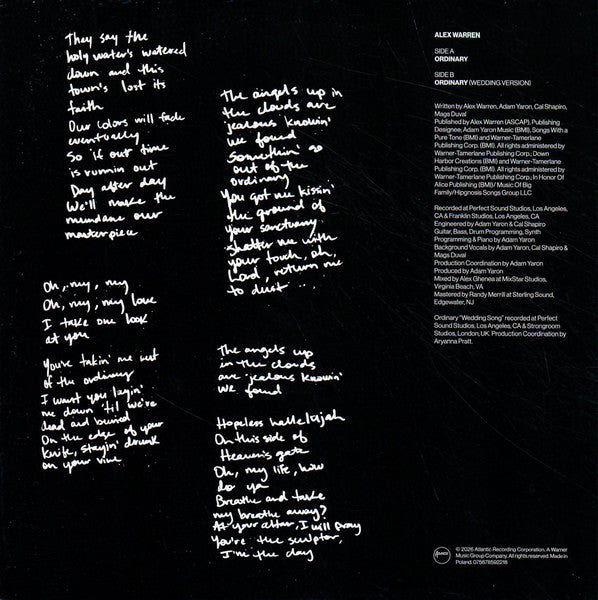 Alex Warren (6) : Ordinary (1 Year Anniversary Version) (7", Single, Ltd)