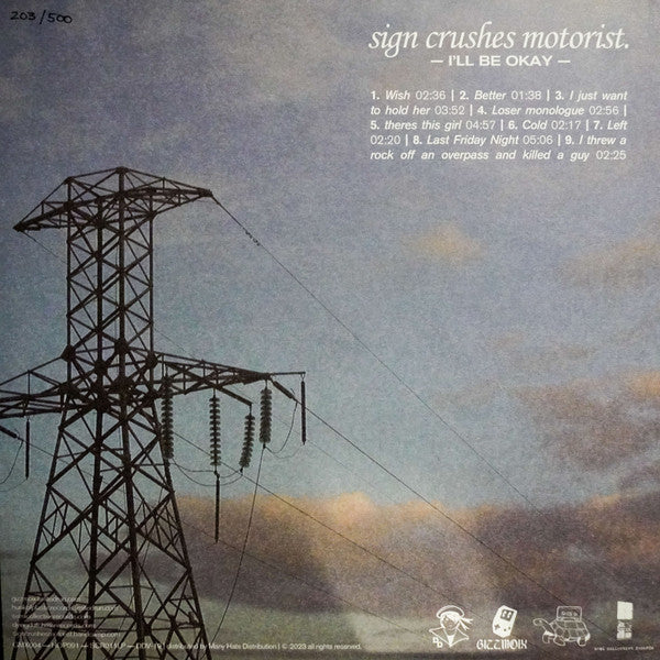 Sign Crushes Motorist : I'll Be Okay (LP, Album, Ltd, RP, Bro)