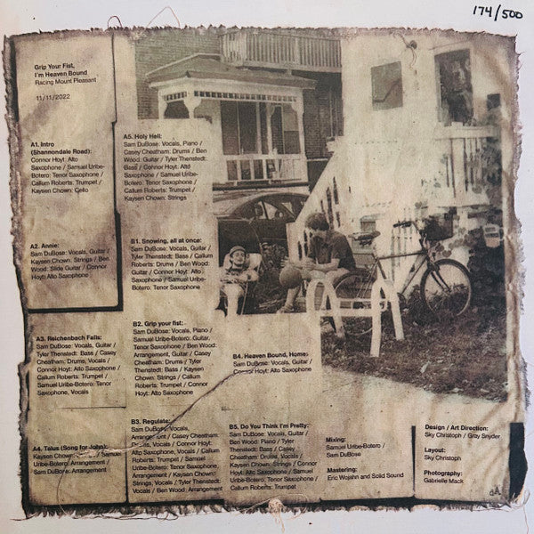 Racing Mount Pleasant : Grip Your Fist, I'm Heaven Bound (LP, Album, Ltd, Num, Tri)