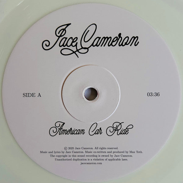 Jace Cameron : American Car Ride / Super 8 (10", Shape, Single, Ltd, Num, Fla)