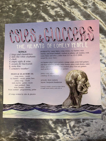 Isles & Glaciers The Hearts Of Lonely People vinyl LP insert with songs and credits