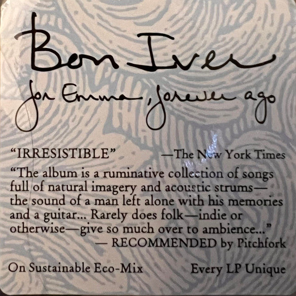Bon Iver : For Emma, Forever Ago (LP, Album, Ltd, RE, Eco)