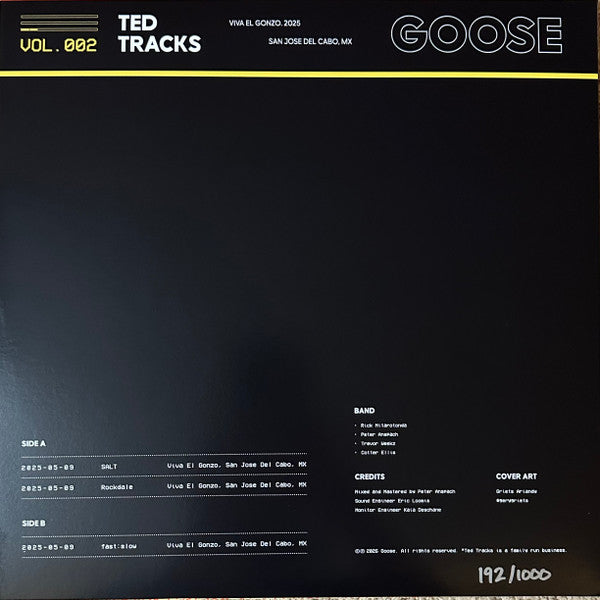 Goose (6) : Ted Tracks Vol. 002 (12", Ltd, Bla)