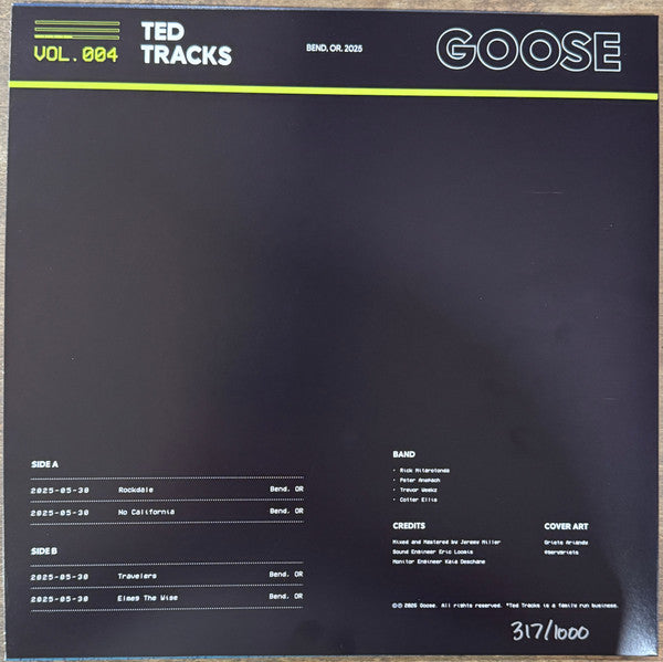 Goose (6) : Ted Tracks Vol. 004 (12", Ltd, Bla)