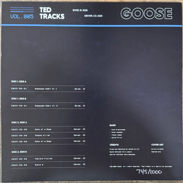 Goose (6) : Ted Tracks Vol. 005 (2x12", Ltd, Bla)