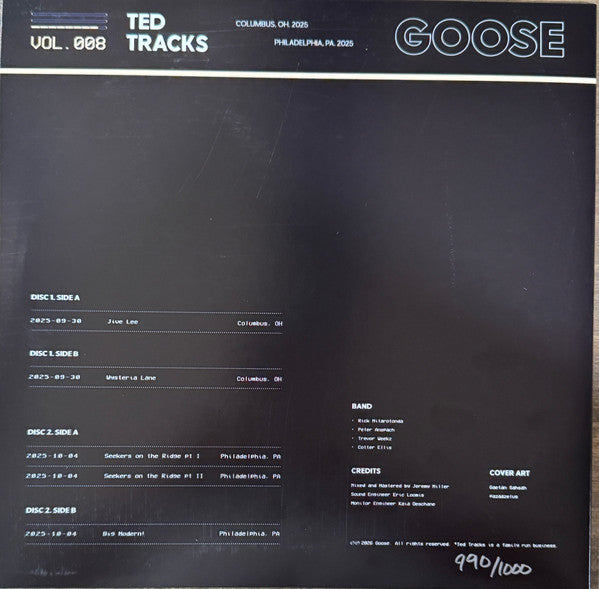 Goose (6) : Ted Tracks Vol. 008 (2x12", Ltd, Bla)