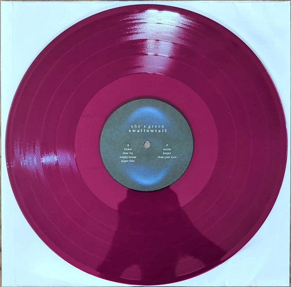 she's green Swallowtail / Chrysalis limited edition purple vinyl record, Swallowtail disc side A