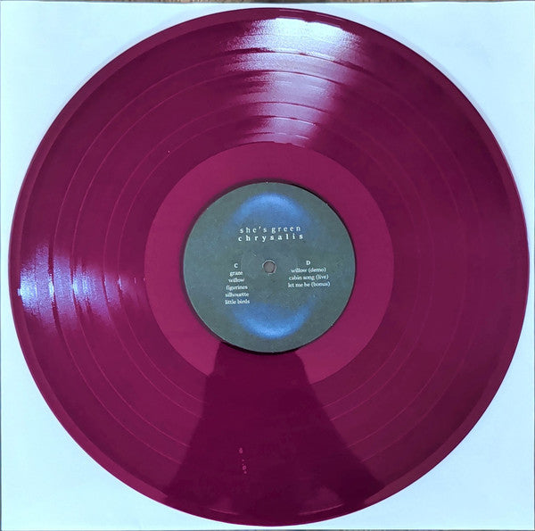 she's green Swallowtail / Chrysalis limited edition purple vinyl record, Chrysalis disc side C