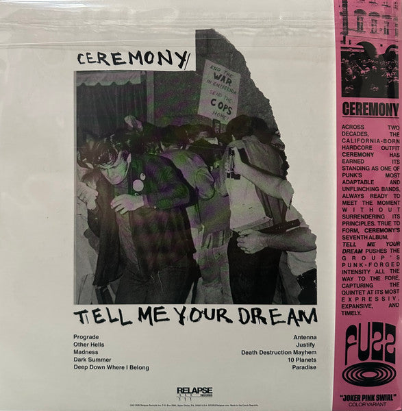 Ceremony (4) : Tell Me Your Dream (LP, Album, Ltd, Cus)