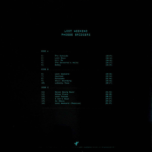 Phoebe Bridgers Lost Weekend vinyl 2LP back cover with tracklist