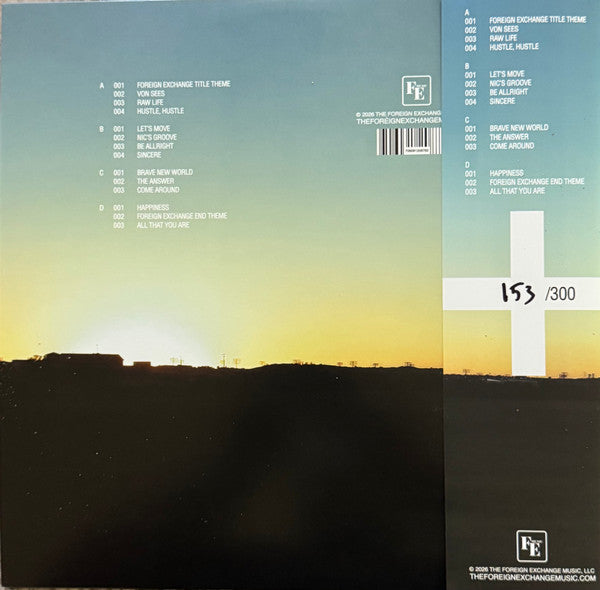 The Foreign Exchange Connected vinyl 2LP back cover with tracklist and hand-numbered OBI