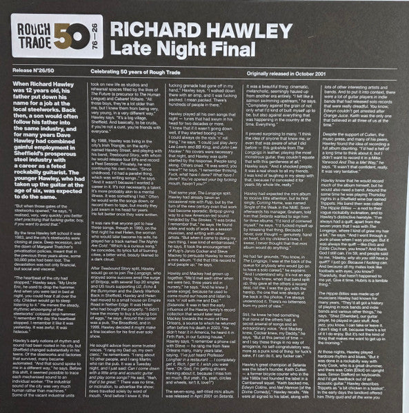 Richard Hawley : Late Night Final (LP, Album, Ltd, RE, Cle)
