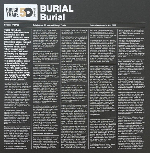 Burial : Burial (2x12", Album, Ltd, RE, RP, Cle)