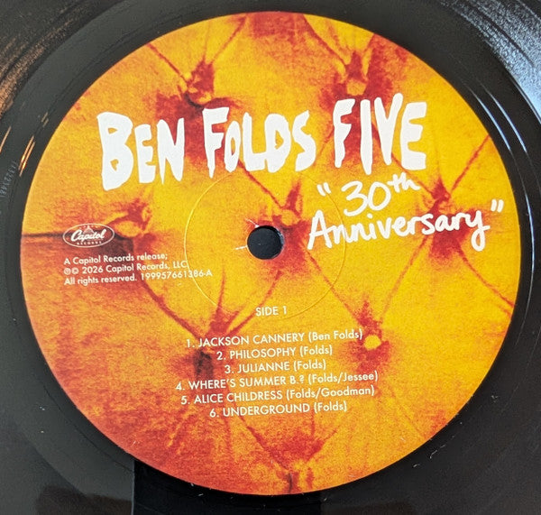Ben Folds Five "30th Anniversary" vinyl record side 1 label