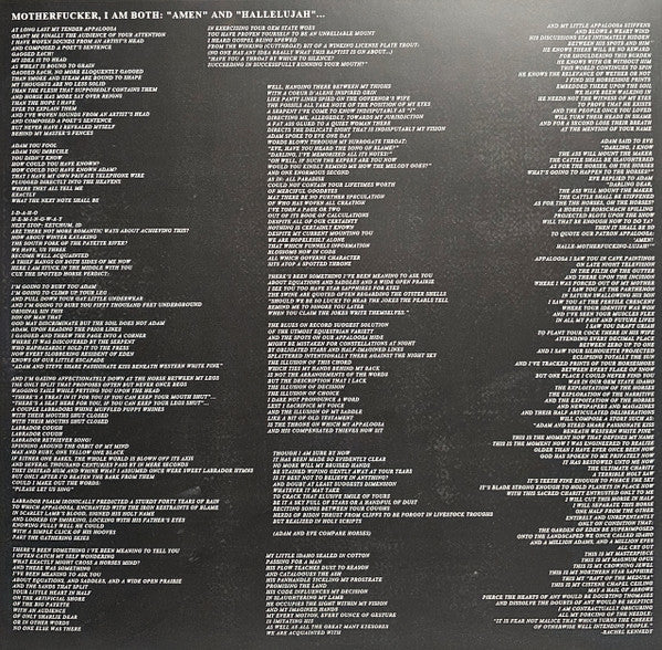 Shearling Motherfucker, I Am Both: "Amen" And "Hallelujah"... vinyl 2LP lyric insert front