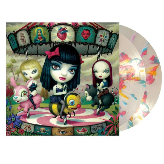 Jack Off Jill Clear Hearts Grey Flowers limited edition Jawbreaker Splatter vinyl 2LP mockup with cover