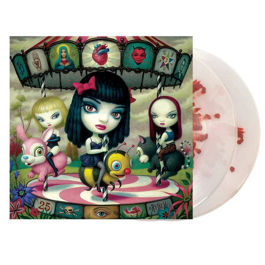Jack Off Jill Clear Hearts Grey Flowers limited edition Blood Splatter vinyl 2LP mockup with cover