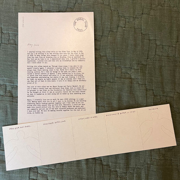 Lizzy McAlpine Angel vinyl 2LP letter insert and make-your-own-angel cutout card