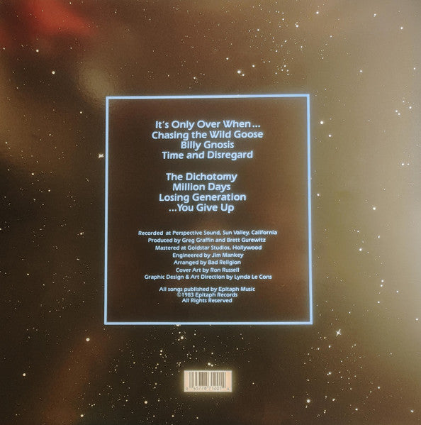 Bad Religion Into The Unknown vinyl LP back cover with tracklist and barcode