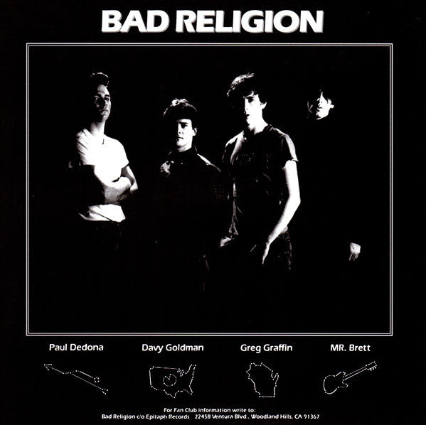 Bad Religion Into The Unknown vinyl LP inner sleeve with band photo