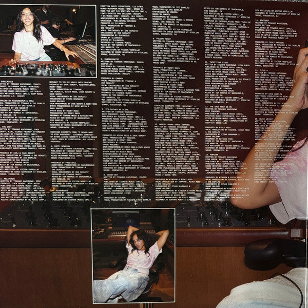 Tinashe Popstar vinyl LP gatefold spread with lyrics and studio photos