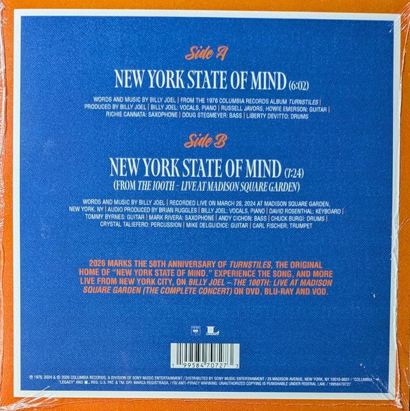 Billy Joel : New York State Of Mind (7", RE, Ora)