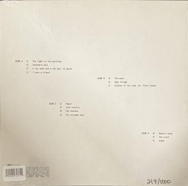Lizzy McAlpine Angel vinyl 2LP back cover with tracklist and barcode, hand-numbered