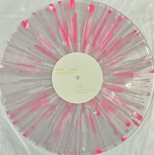 Tamia More limited edition pink splatter vinyl record and label