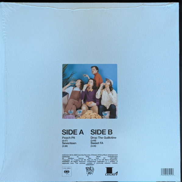 Peach Pit Sweet FA 12" vinyl EP back cover, sealed, with tracklist and barcode