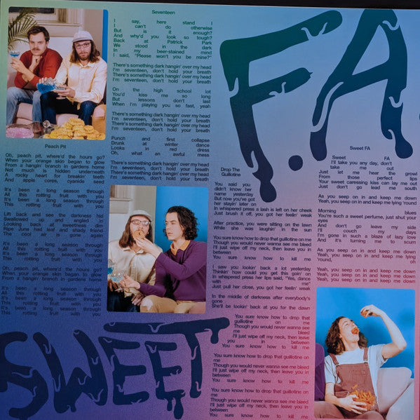 Peach Pit Sweet FA 12" vinyl EP insert with liner notes and band photos