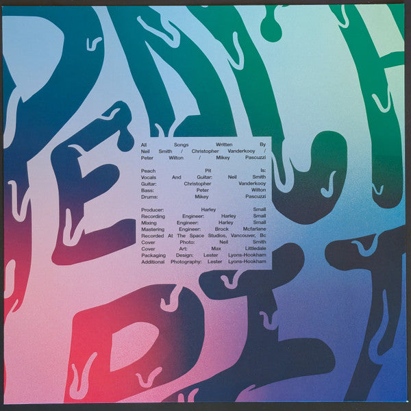 Peach Pit Sweet FA 12" vinyl EP printed inner sleeve with credits